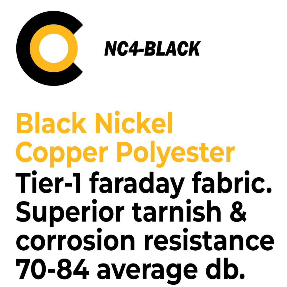 Faraday Cyber NC-BLACK Fabric EMF RF Shielding Fabric Roll 50″x1′
