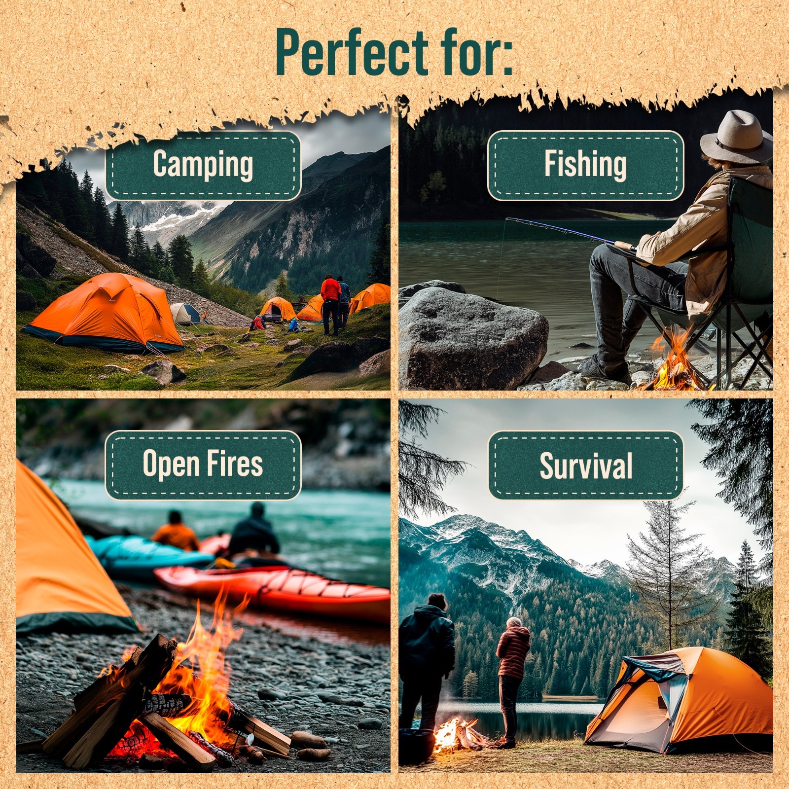 Portable Campfire 35 pcs up to 10 Min Burn Each Emergency Fire Starters