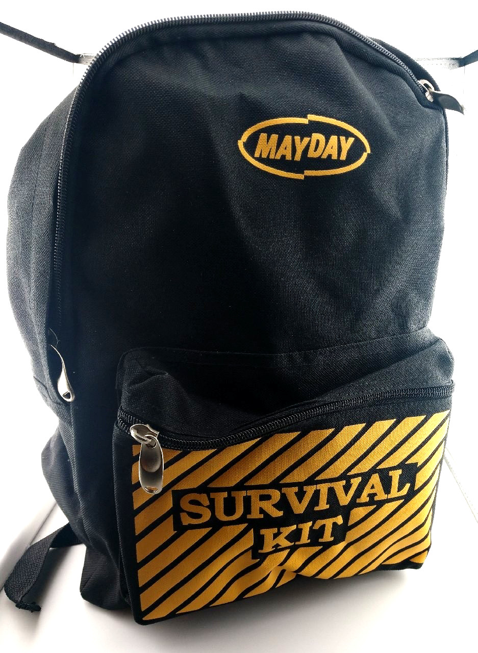 Survival Kit for 2: MAYDAY Delux Backpack + Canteen, Light/Binoculars + SPECIAL