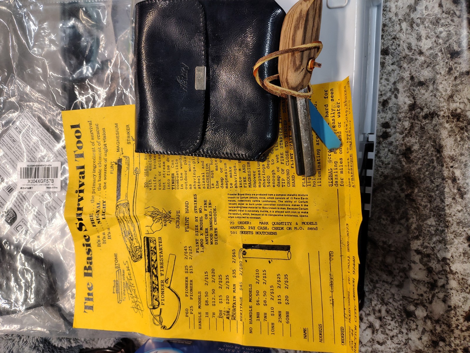 Vintage Skeets Houtches Pioneer Fire Starter Complete Set withPouch&Instructions