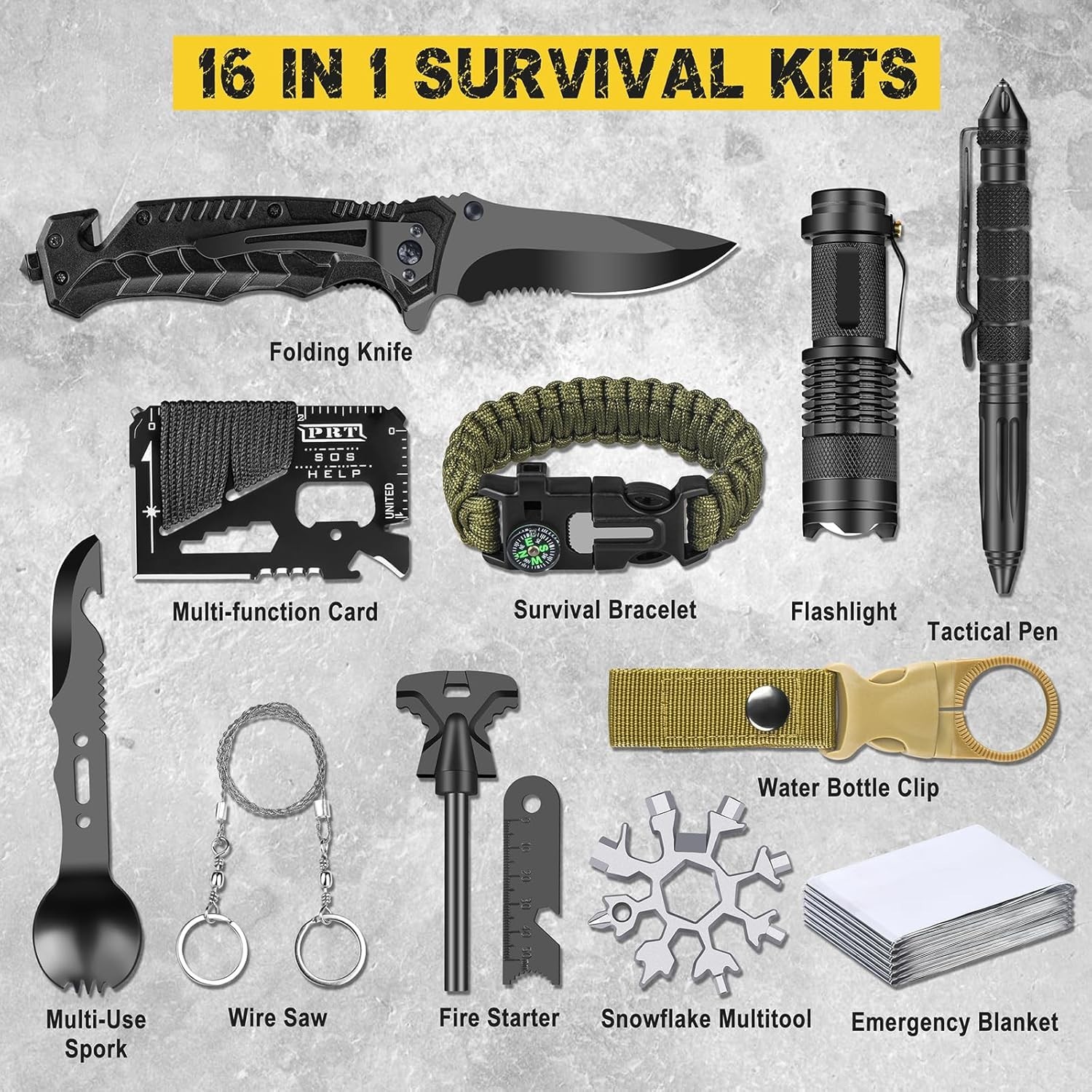 “Kit De Supervivencia 16 En 1, Equipo Y Equipo De Supervivencia Potente NUEVO US