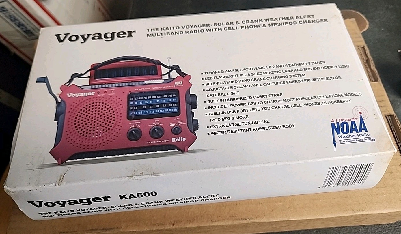 Red Kaito KA500 Voyager Solar Crank Battery Survival Radio AM FM Shortwave NEW
