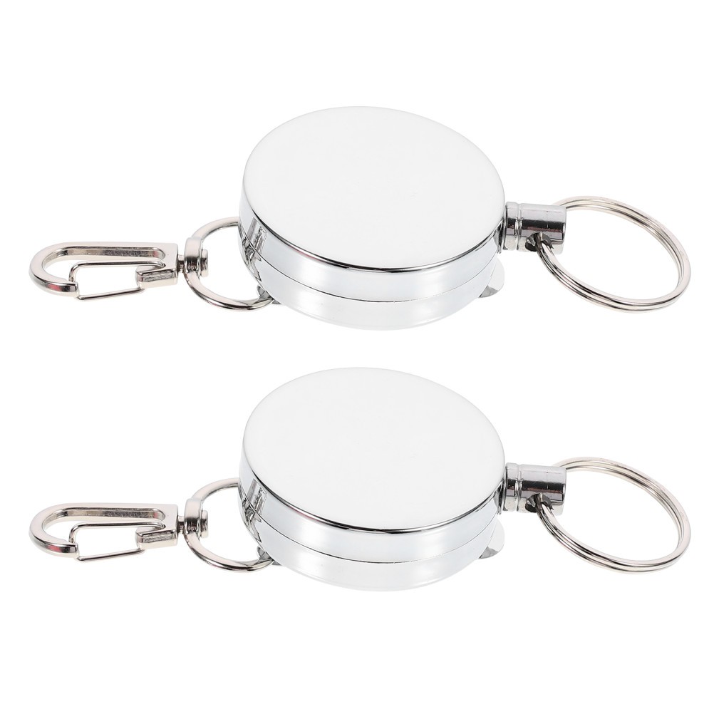 2Pcs Heavy Duty Retractable Badge Holder with Steel Wire for Secure Key Storage