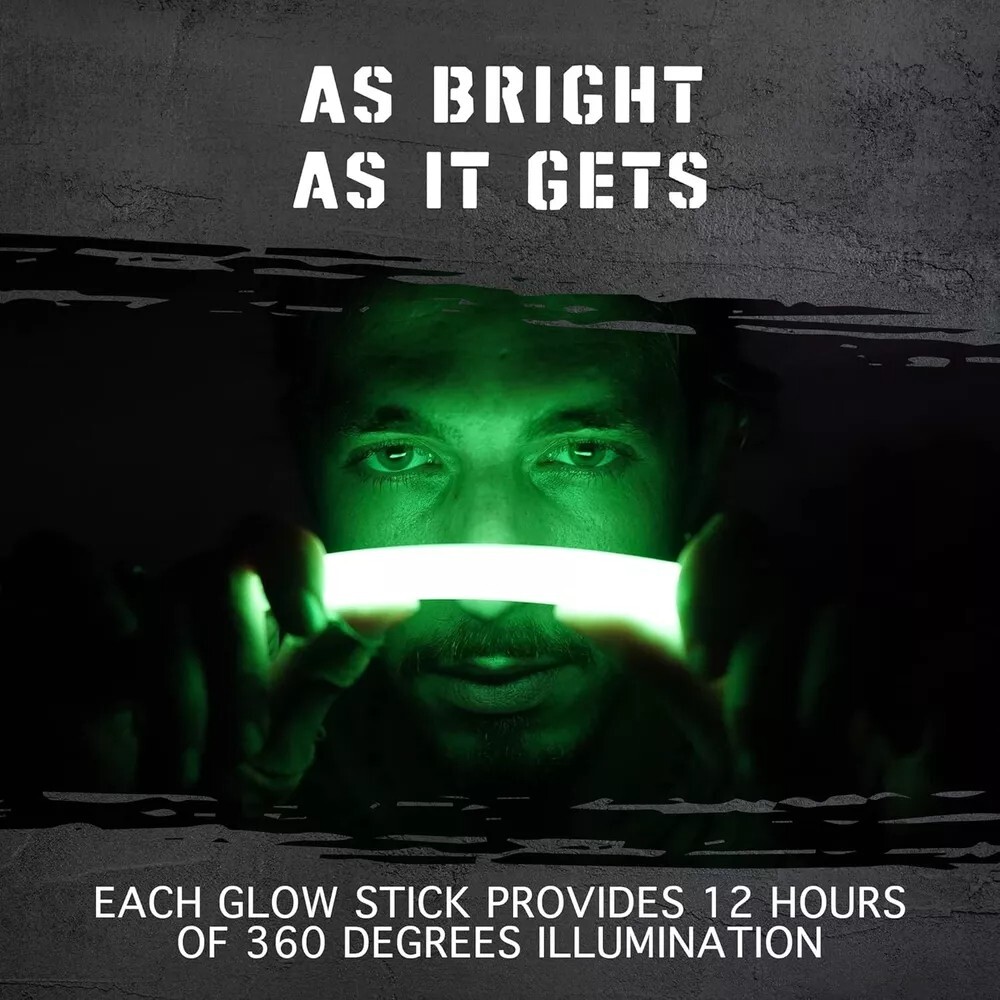 12-Hour Emergency Glow Sticks – Industrial Grade, Survival, Camping,Military Use