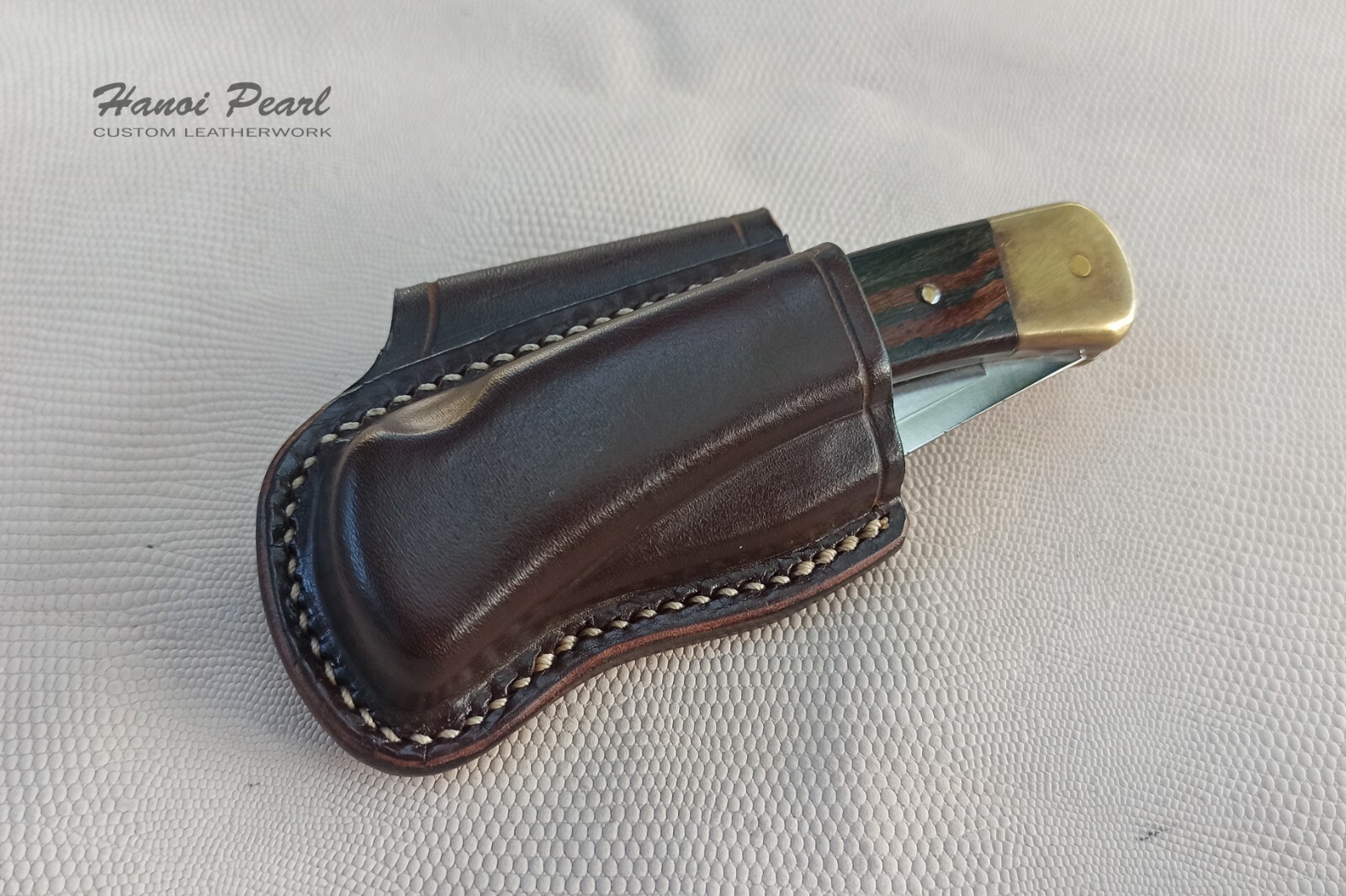 Buck 110 Hunter Sheath | Custom Horizontal Carry Leather Sheath | Sheath Only