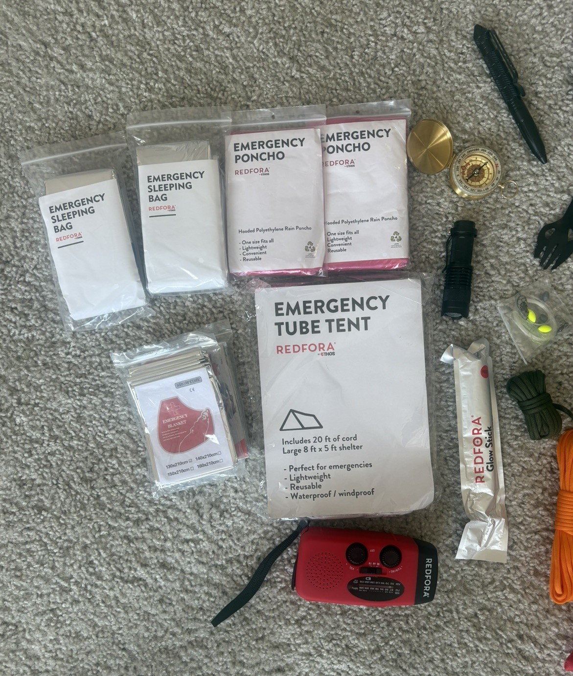 Survival Kit 31 Pieces Emergency Gear Camping Hunting Hiking Bush Craft