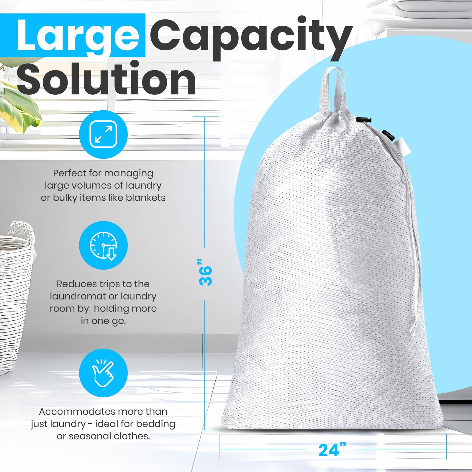 Handy Laundry Mesh Bags 24 x 36 Inches, 2-Pack – Extra 2-Pack, White
