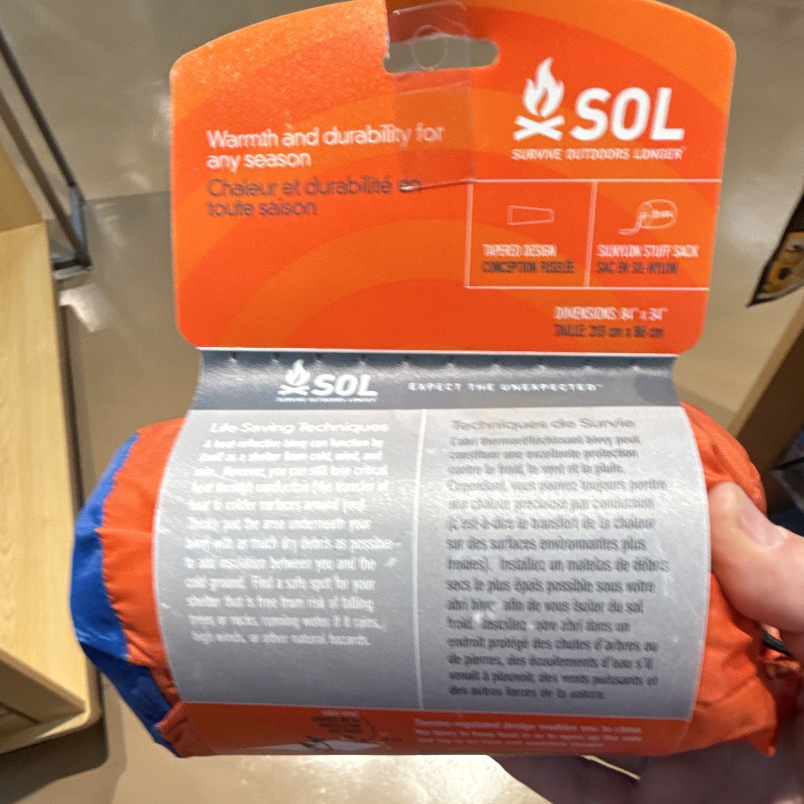SOL Thermal Bivvy Emergency Sleeping Bag Waterproof Windproof Reflective 8.9 oz