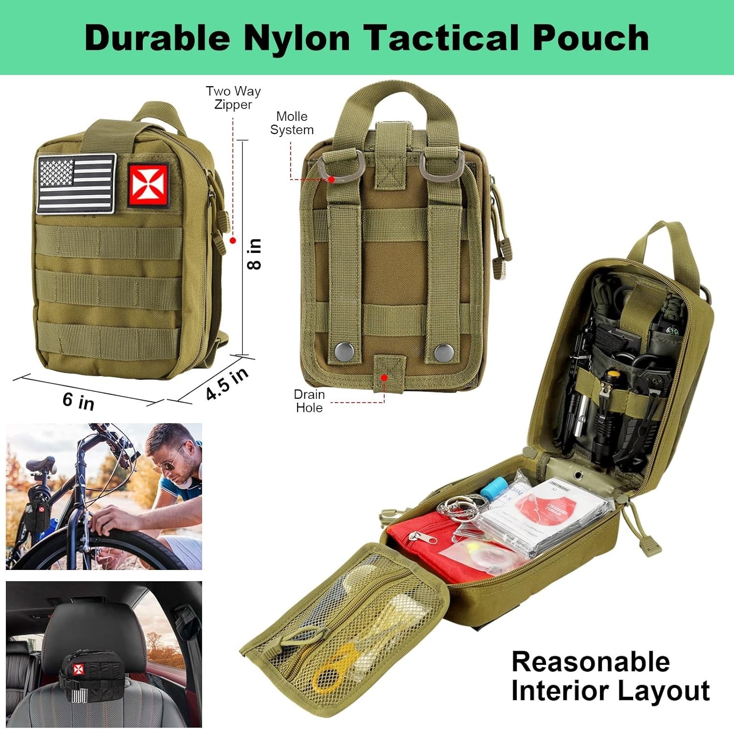 256-Piece Advanced Survival First Aid Kit in Portable Molle Pouch – Essential…