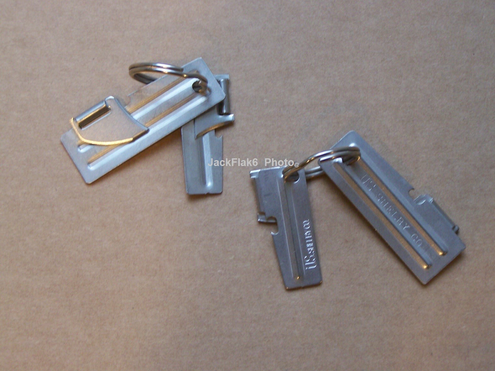 20 P38 & P51 Can Opener Shelby 10 ea + 10 Key Rings Camping Survival Military