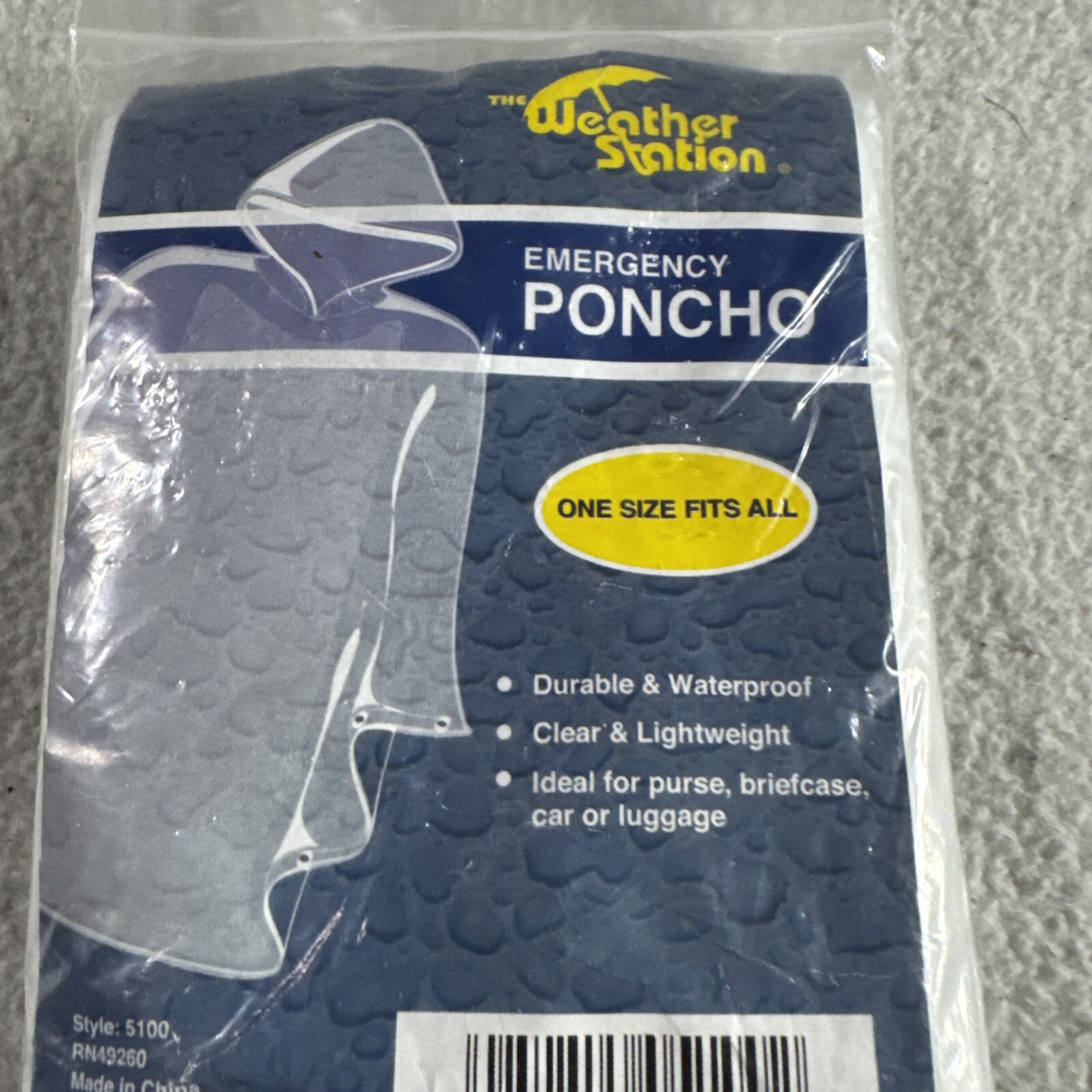 NWT The Weather Station Emergency Poncho, One Size Fits All