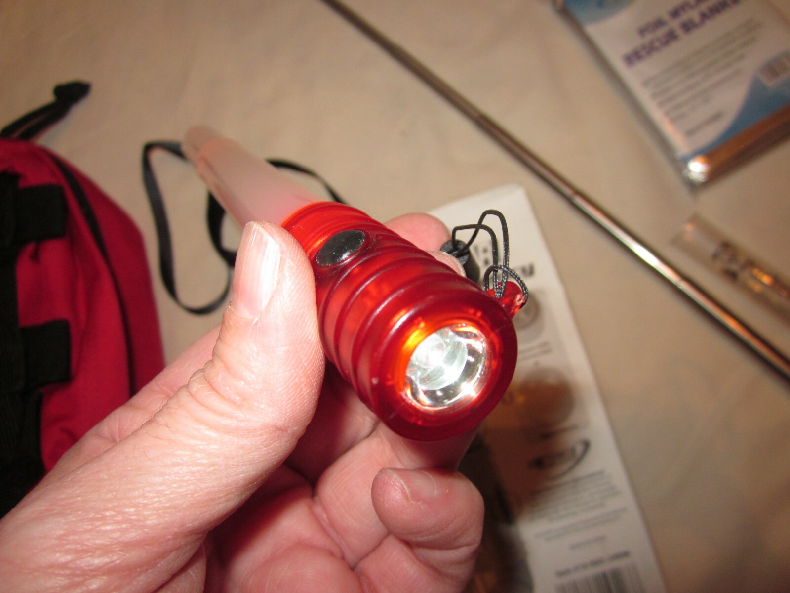 Mountain Man Tactical Bag, Compass Whistle Firestarter Emergency Light