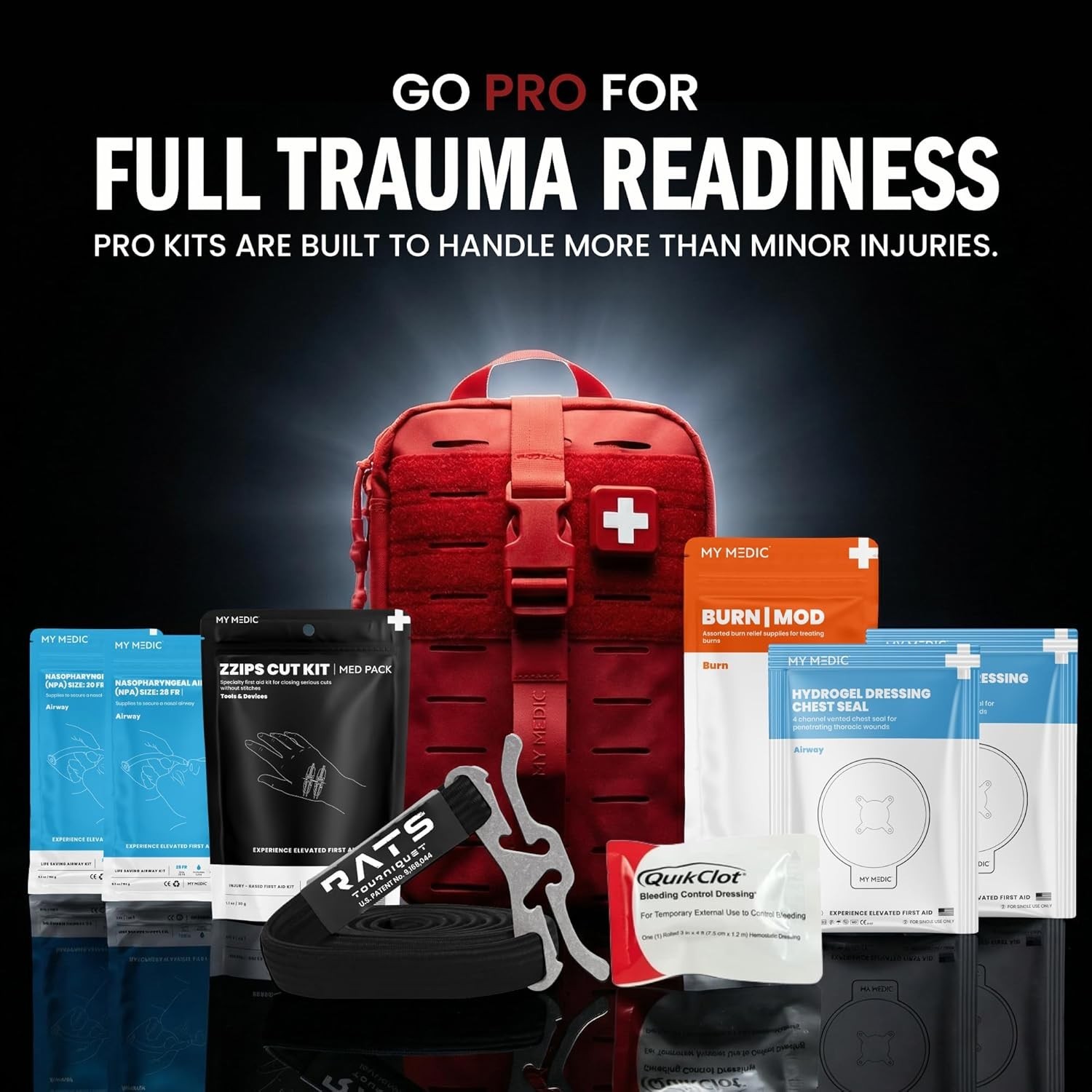 Trauma Kit First Aid Kit with Tourniquet MyFAK PRO HSA FSA Items Premium Medical