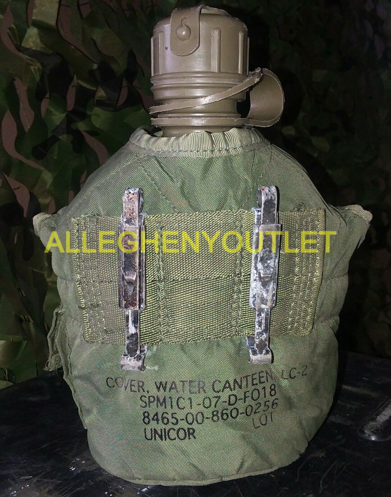 GENUINE USGI US MILITARY 1 QUART WATER CANTEEN AND COVER ARMY OD GREEN VGC