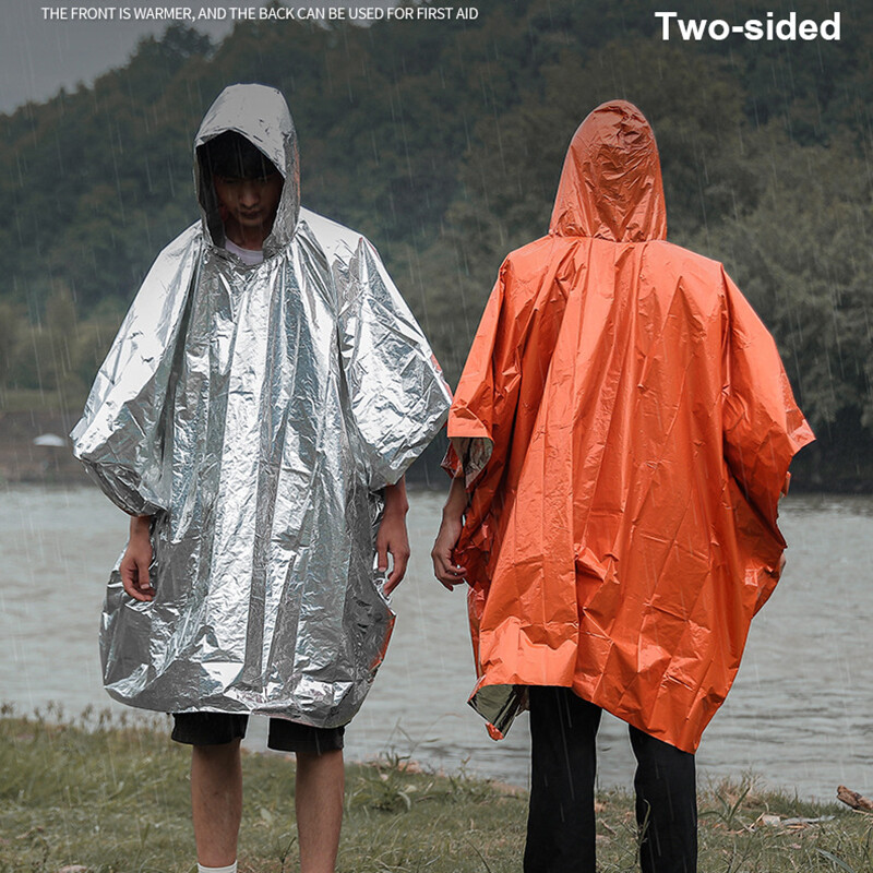1pc Emergency Rain Poncho Survival Gear Equipment Waterproof Camping Outdoor