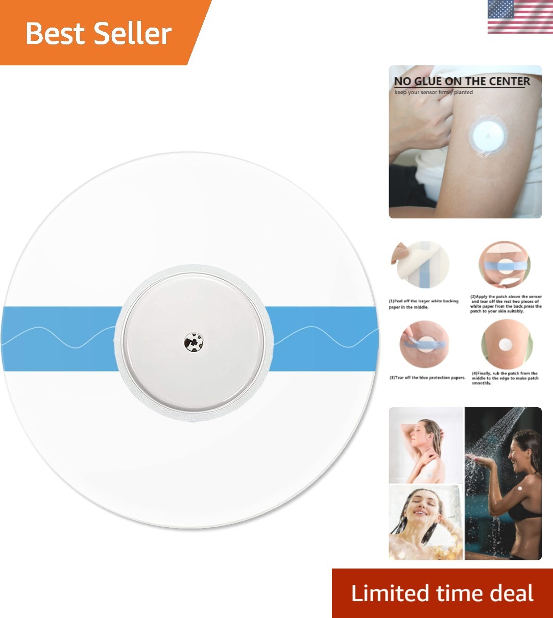 Easy-to-Use Waterproof Sensor Covers for Libre 1/2/3 – 55 Pack with Full Support