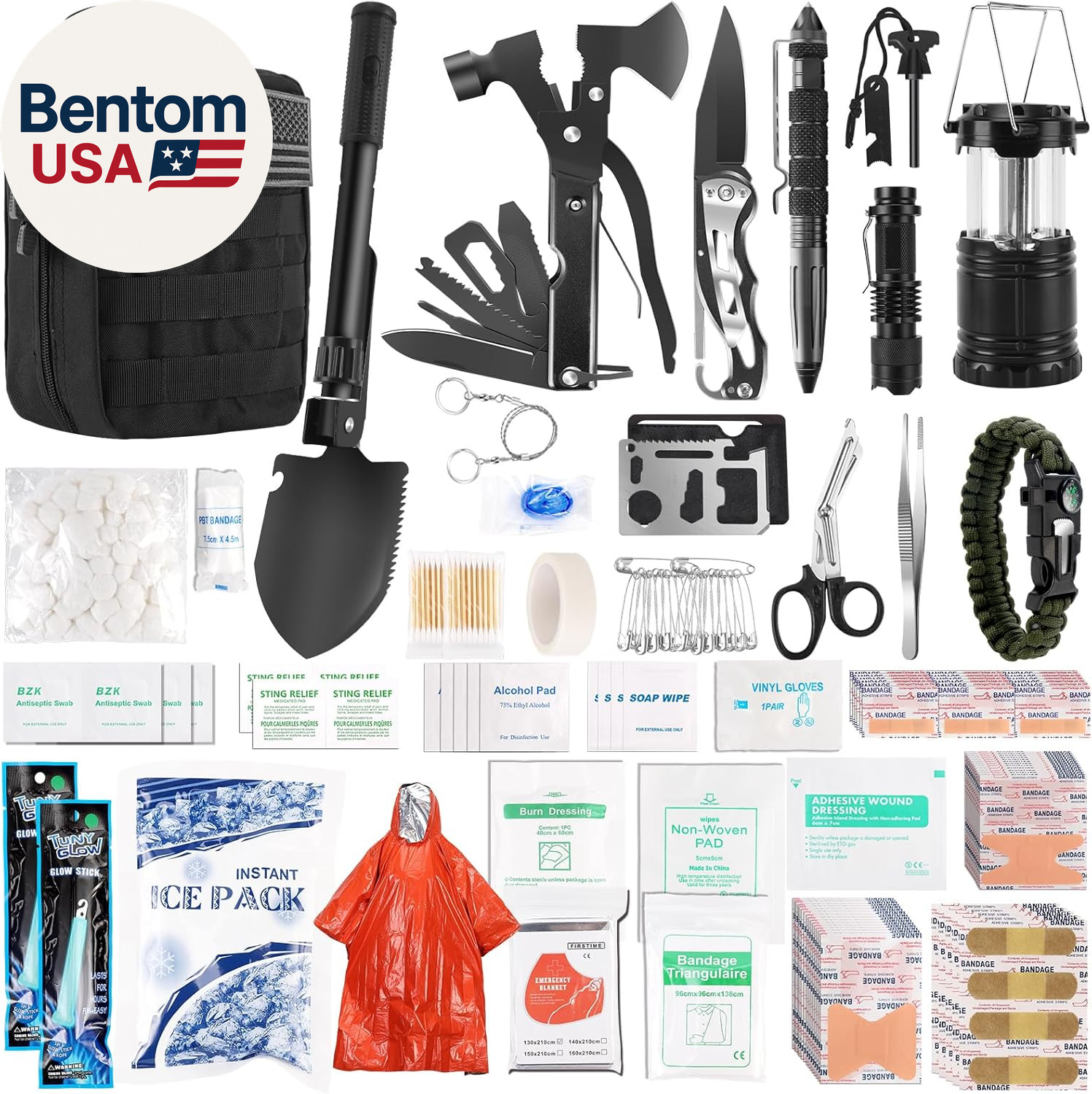 318 PCS Emergency Survival Kit, Survival Gear and Equipment First Aid Kit Med Su