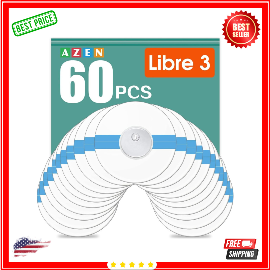 60 Pack Freestyle Sensor Covers for Libre 2/3,Waterproof Sensor Patches,Adhesive