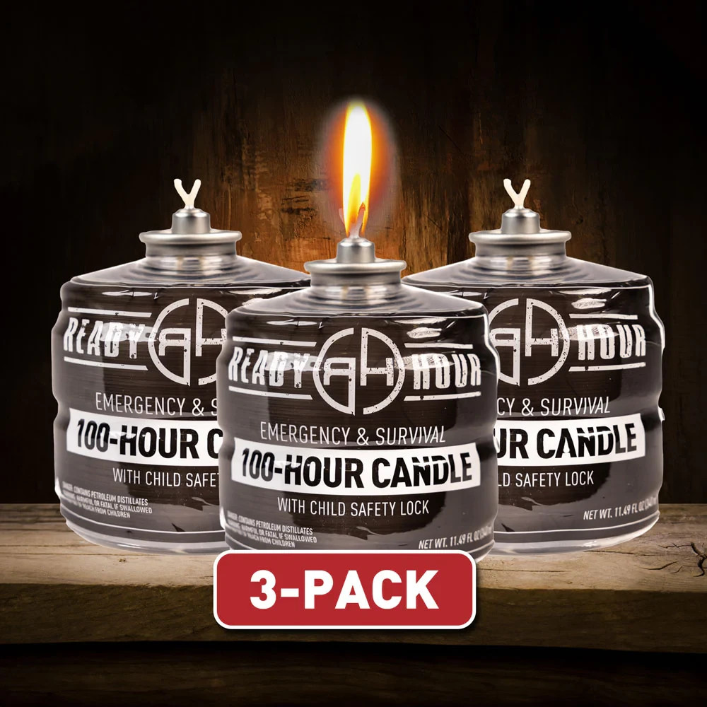 3 Pack Ready Hour Emergency Survival Gear 100 Hour Candle Smokeless Odorless NEW