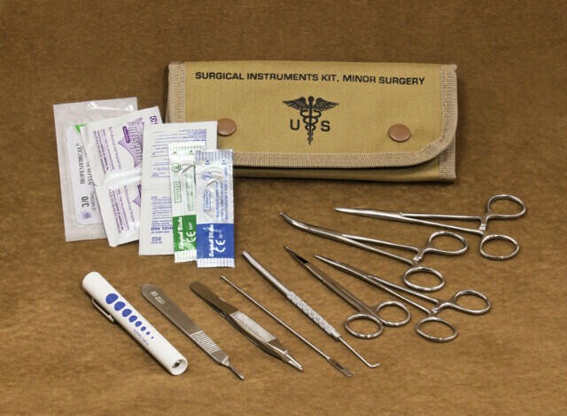 Elite First Aid First Aid Field Surgical Kit Comes in an Desert Tan canvas pouch