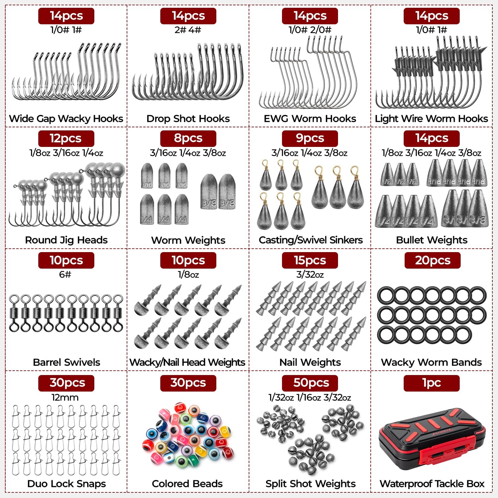 MadBite by KastKing Freshwater Terminal Tackle Kits-265 Pieces, Endorsed by…