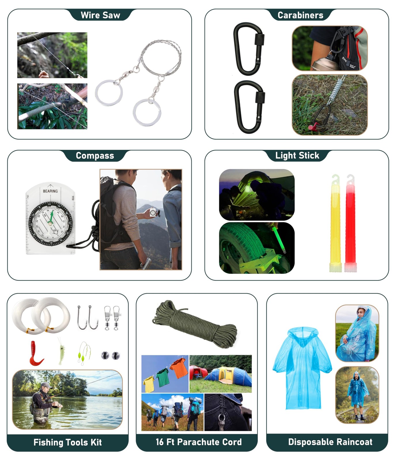 Survival Kit, 262Pcs Survival Gear and Supplies with First Aid Kit Pouch and …