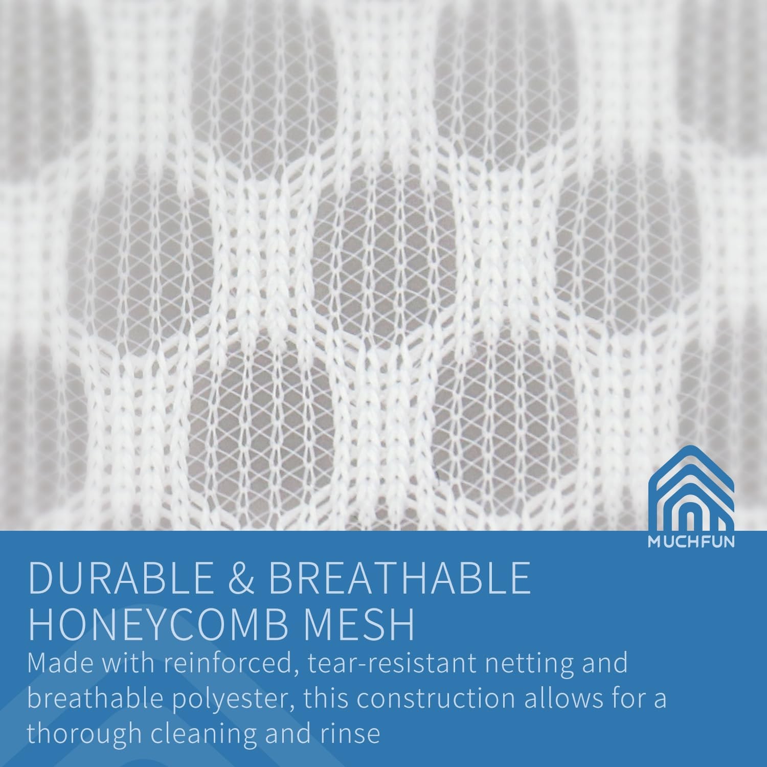 Muchfun 3Pcs Durable Honeycomb Mesh Laundry Bags for Delicates Medium, White
