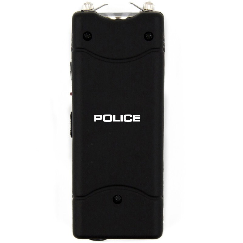 Black 801 Stun Gun High Voltage Rechargeable Flashlight for Personal Safety
