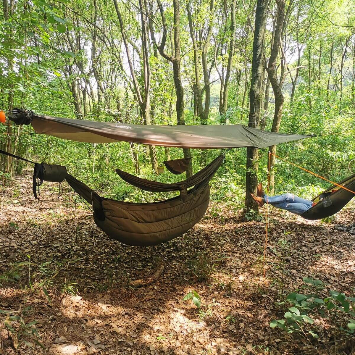 Onewind Tarp Sleeve 12ft, Camping 12ft or 6ft x 5.9ft, Olive Green-2 Pieces