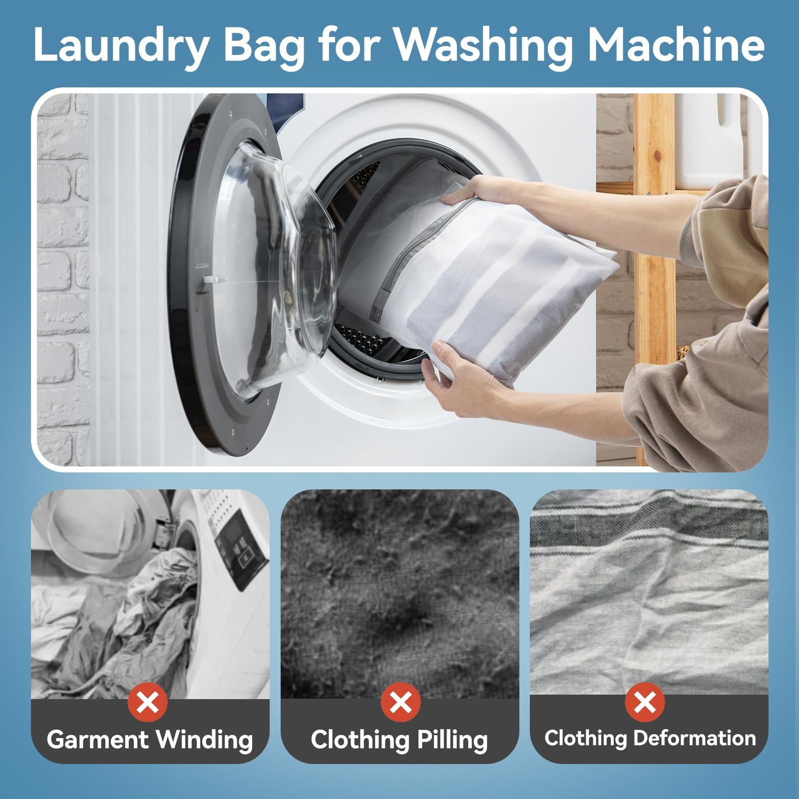 Hoodeet Mesh Laundry Bags for Delicates, 1Large,1Medium,2Small(4Pcs), White