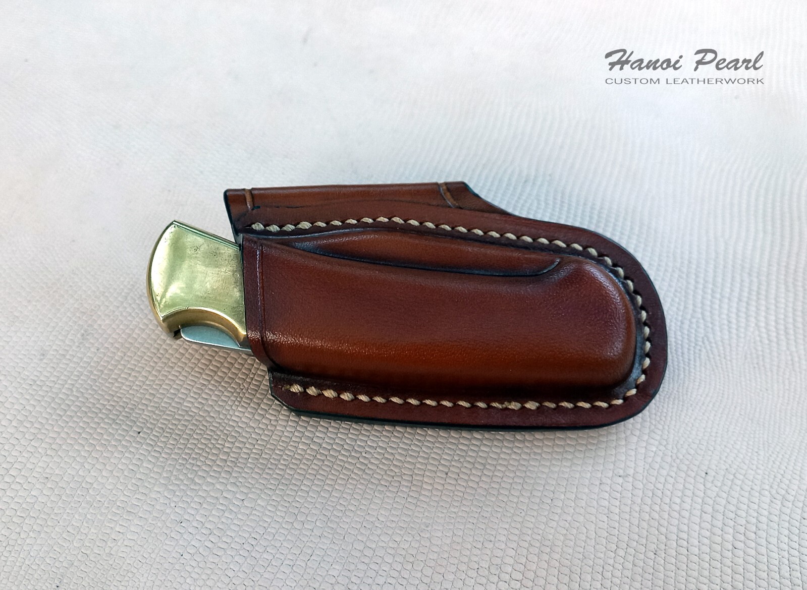 Custom Left Handed Scout Carry Leather Sheath for Buck 112 Ranger