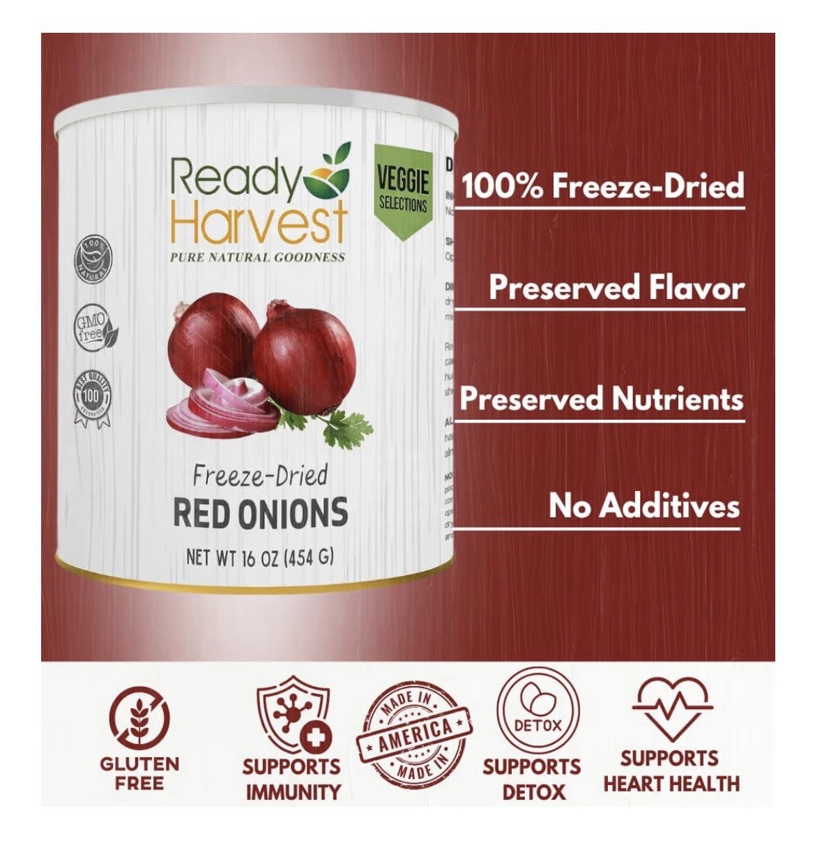Ready Harvest Freeze-Dried Red Onion Dried Minced Emergency 1 CAN