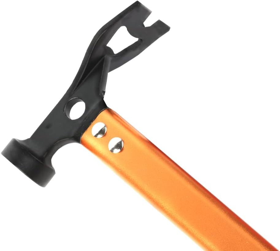 Carbon Steel Aluminum Camping Hammer, 12″ Small Lightweight Orange