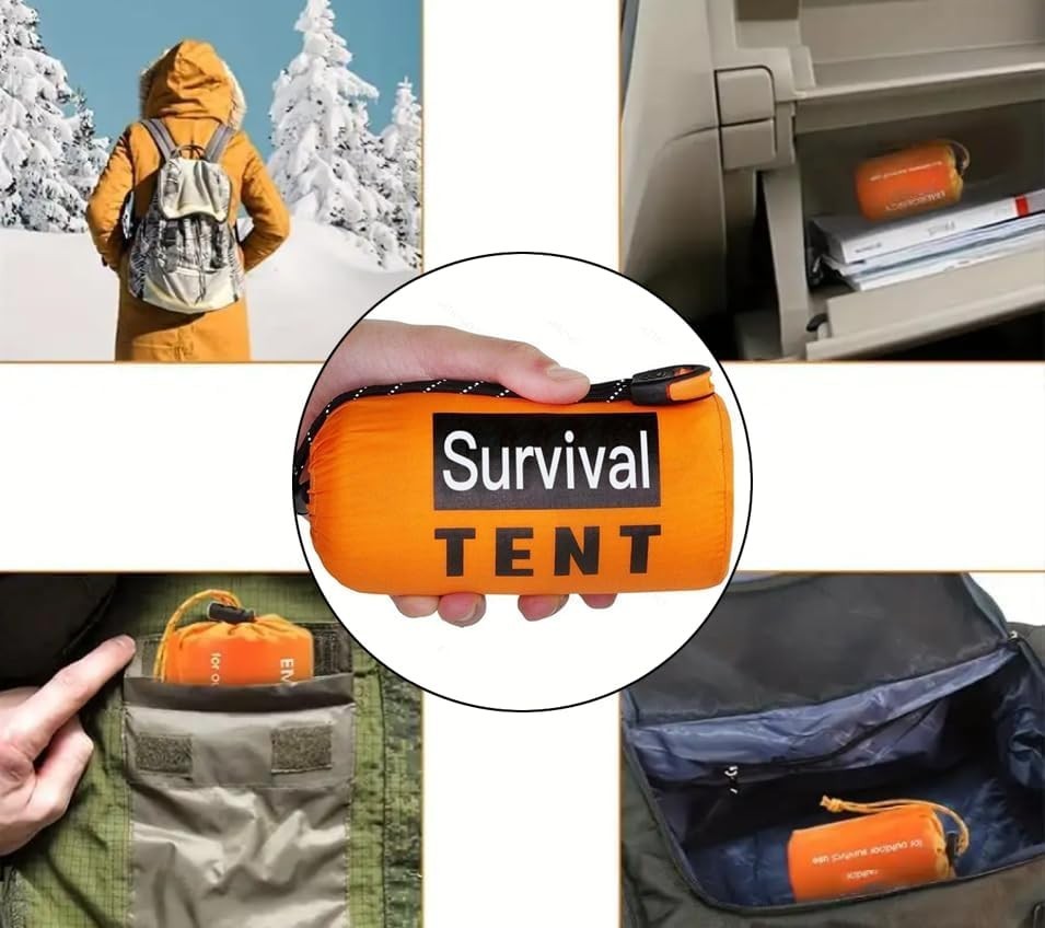 Survival Tent Kit All-Weather Protection Camping Hiking & Survival Includes