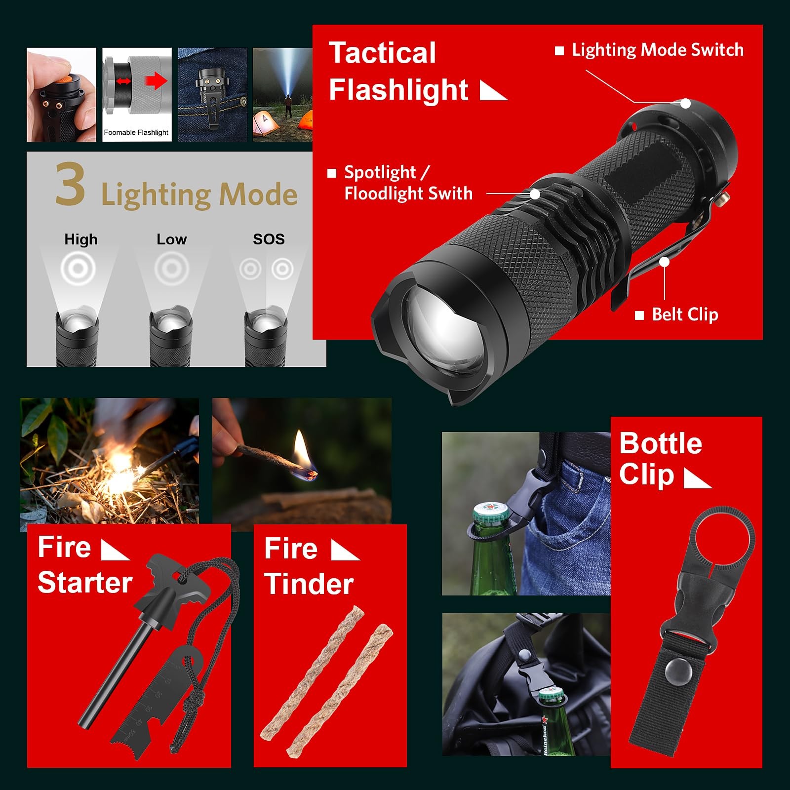 PIXATO Survival Kits, Survival Gear and Equipment 116-in-1, Emergency Kit with