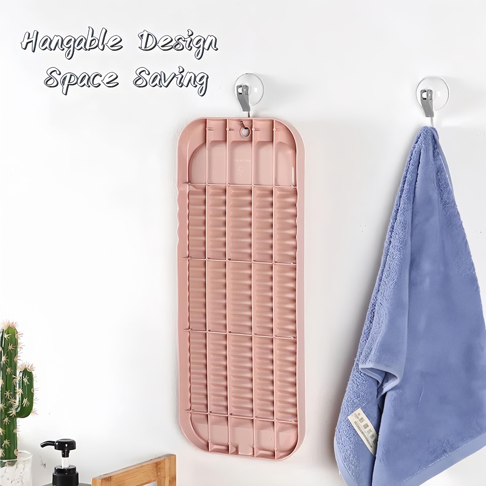 Cansybil Non-Slip Laundry Washing Board, 17.5 x 7.08 x 0.86 inches, Pink
