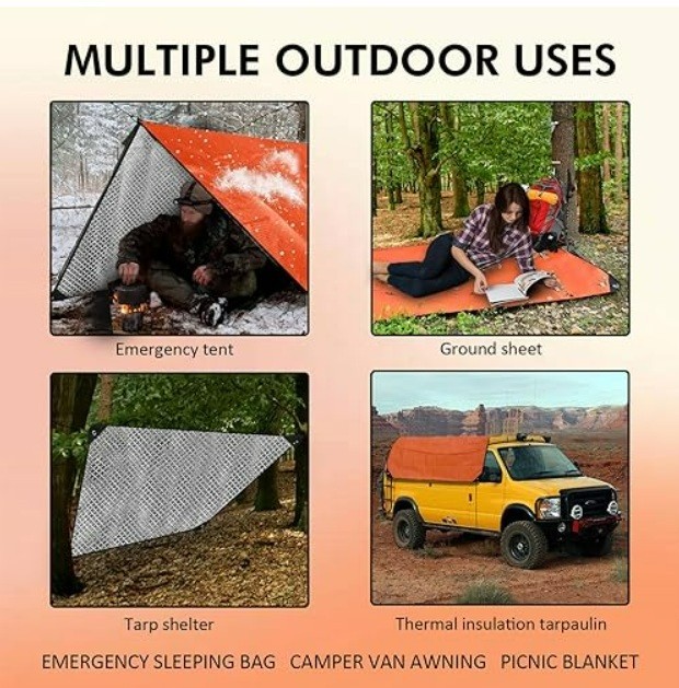UST Survival Blanket/Tarp 2.0 with Windproof and Waterproof Material for Emer…