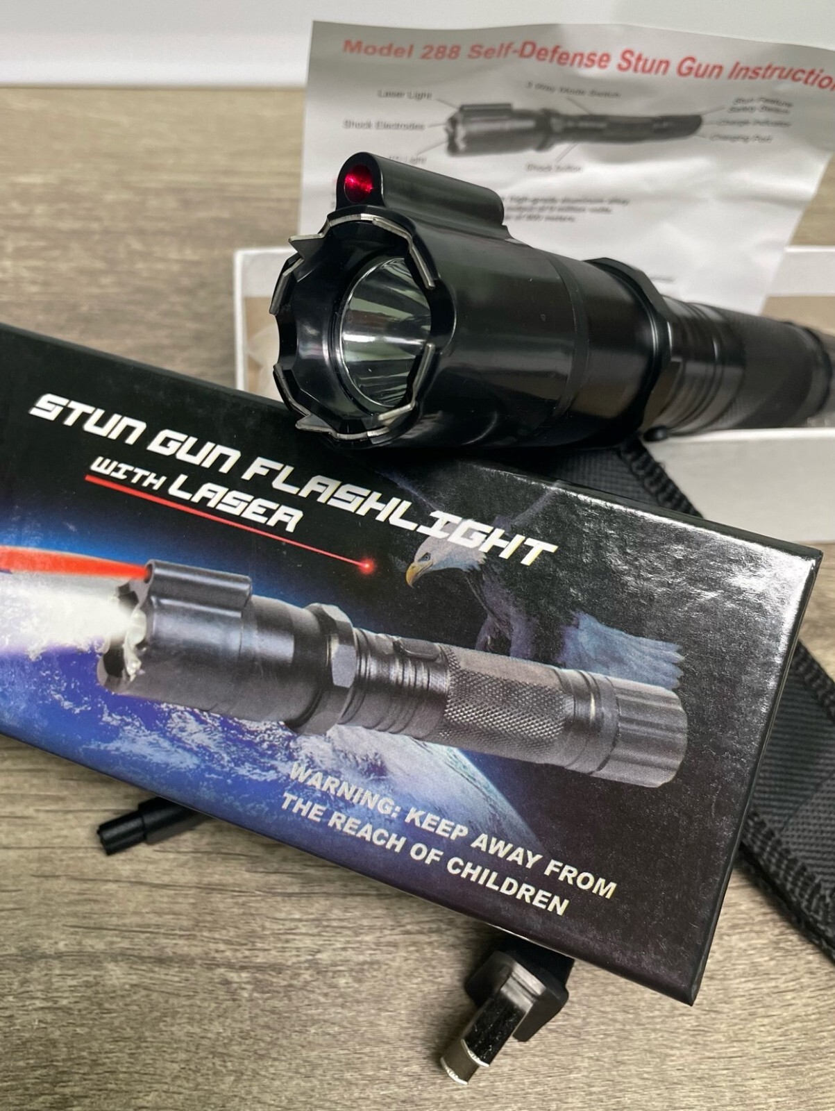 Kentucky Tactical STUN GUN Electric TYPE 288 LED LASER Police Style Self Defense