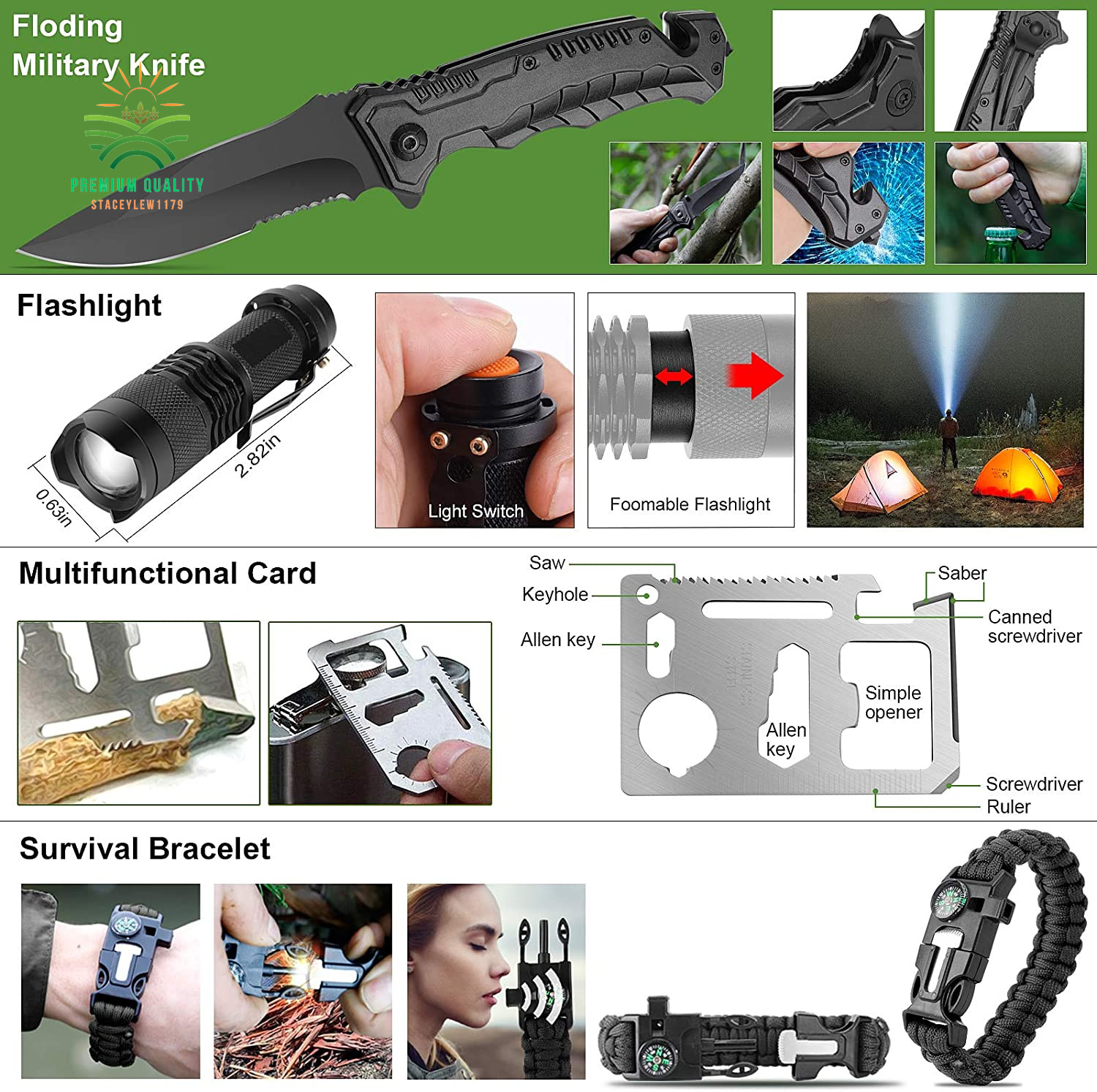 Survival First Aid Kit Medical Emergency Military Trauma Bag Tactical IFAK Molle