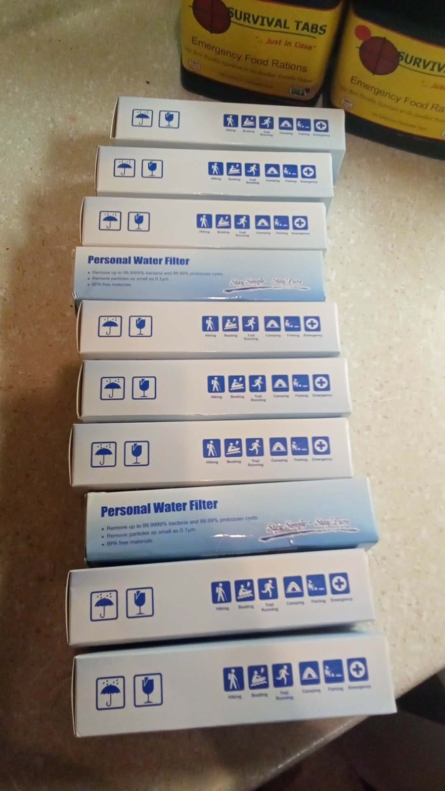 Bundle Of 225 Days Worth Survival Food Supply & 10 Personal Water Filter Straws