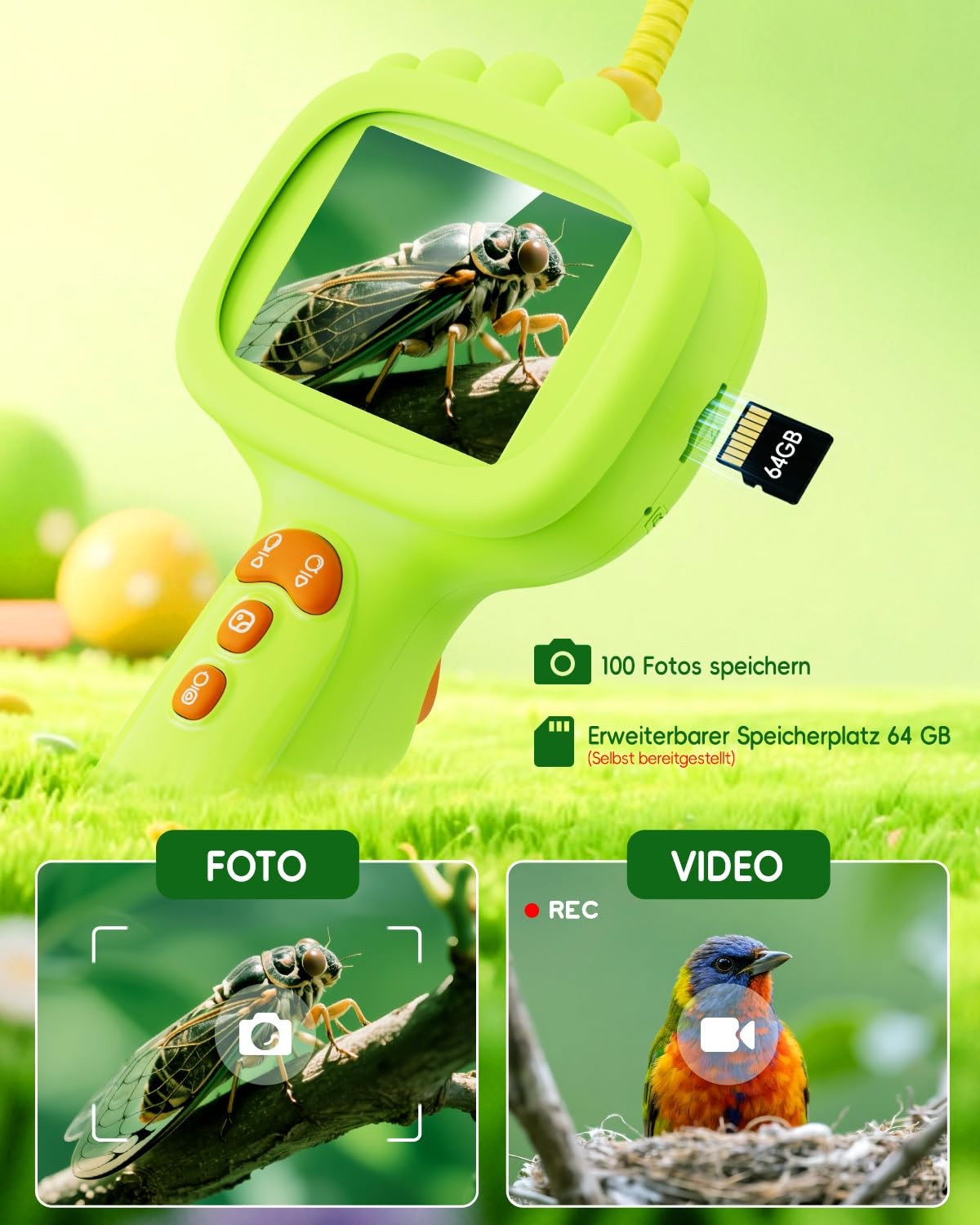 Endoscope Camera for Kids, 1080P Kids Camera, STEM Toy for Outdoor Ga…