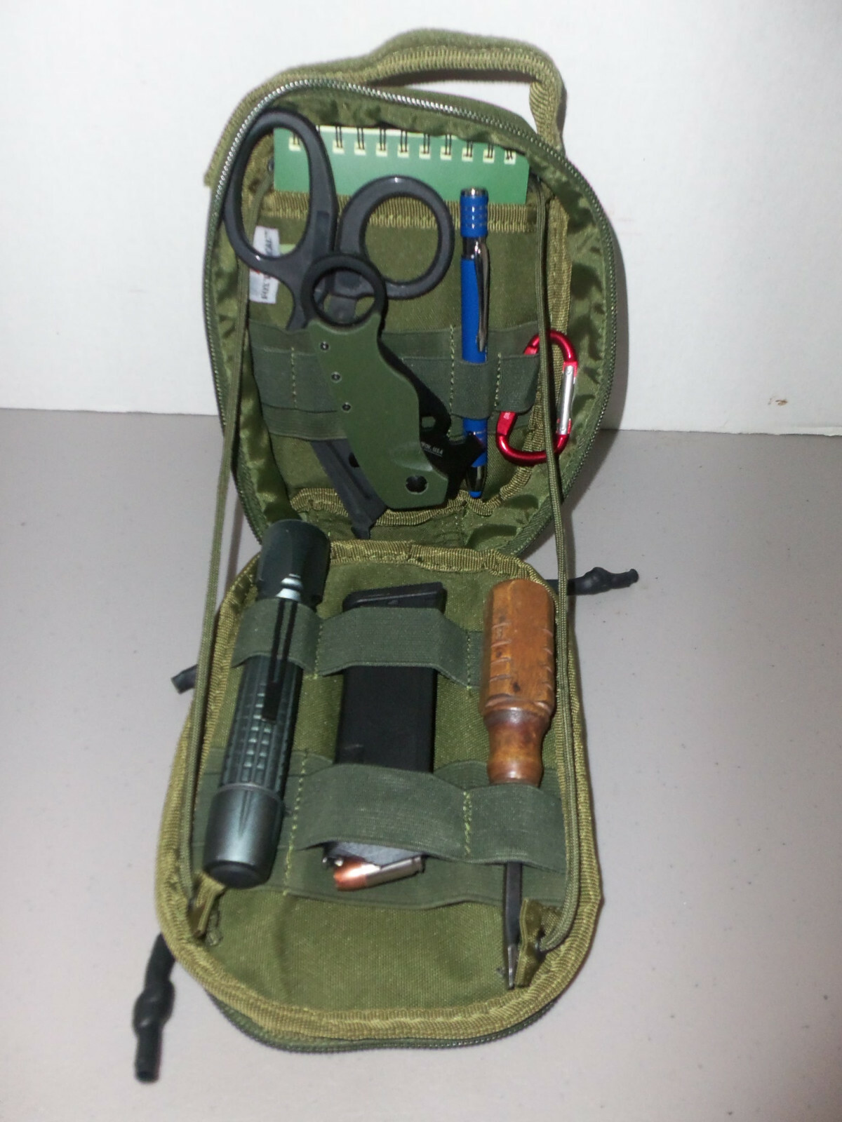 NEW 29pc Portable MOLLE Survival Carry Kit for Vehicle Car Truck OD OLIVE GREEN