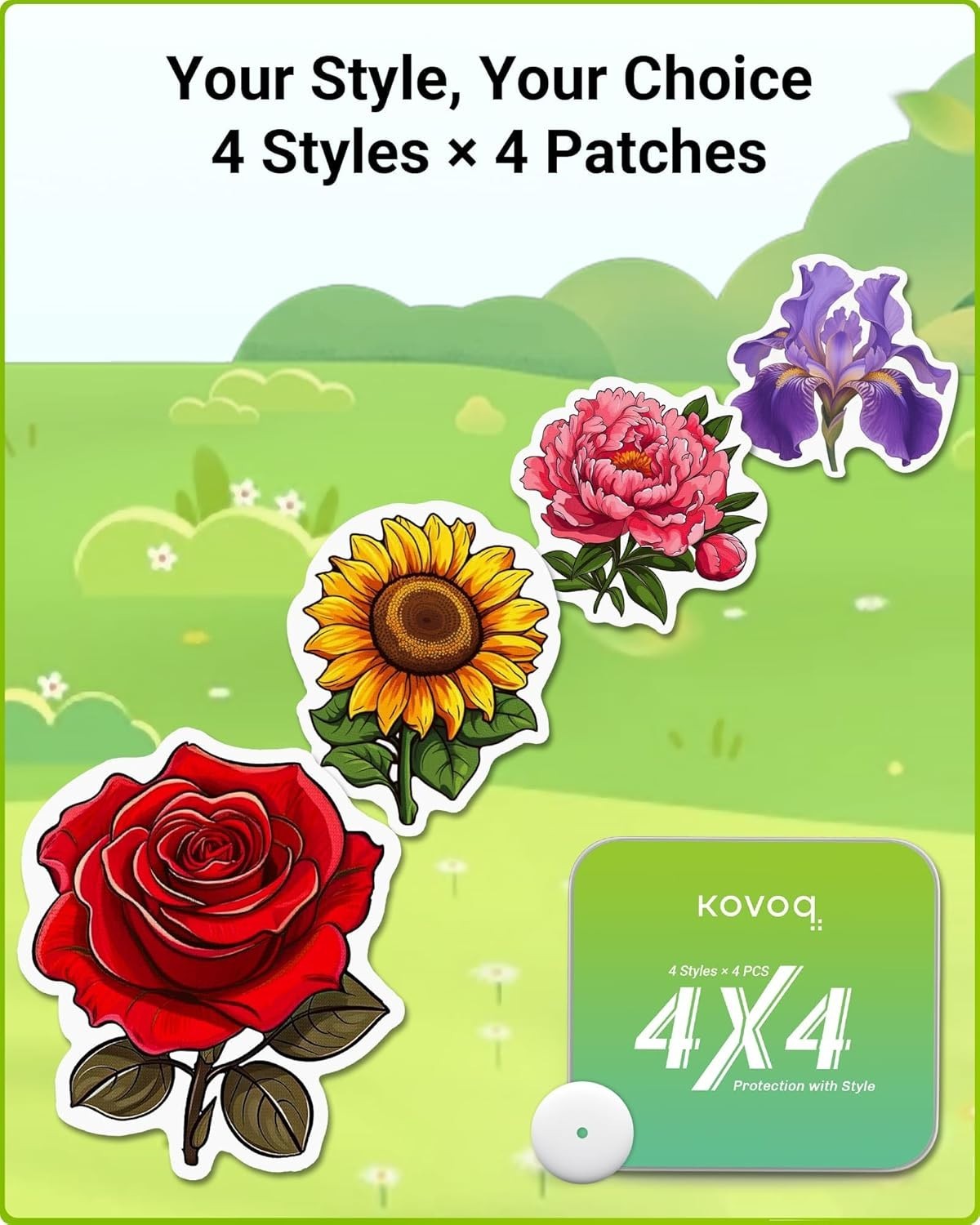 Stylish Floral Sensor Covers for Libre 3 & Plus – Waterproof and Hypoallergenic