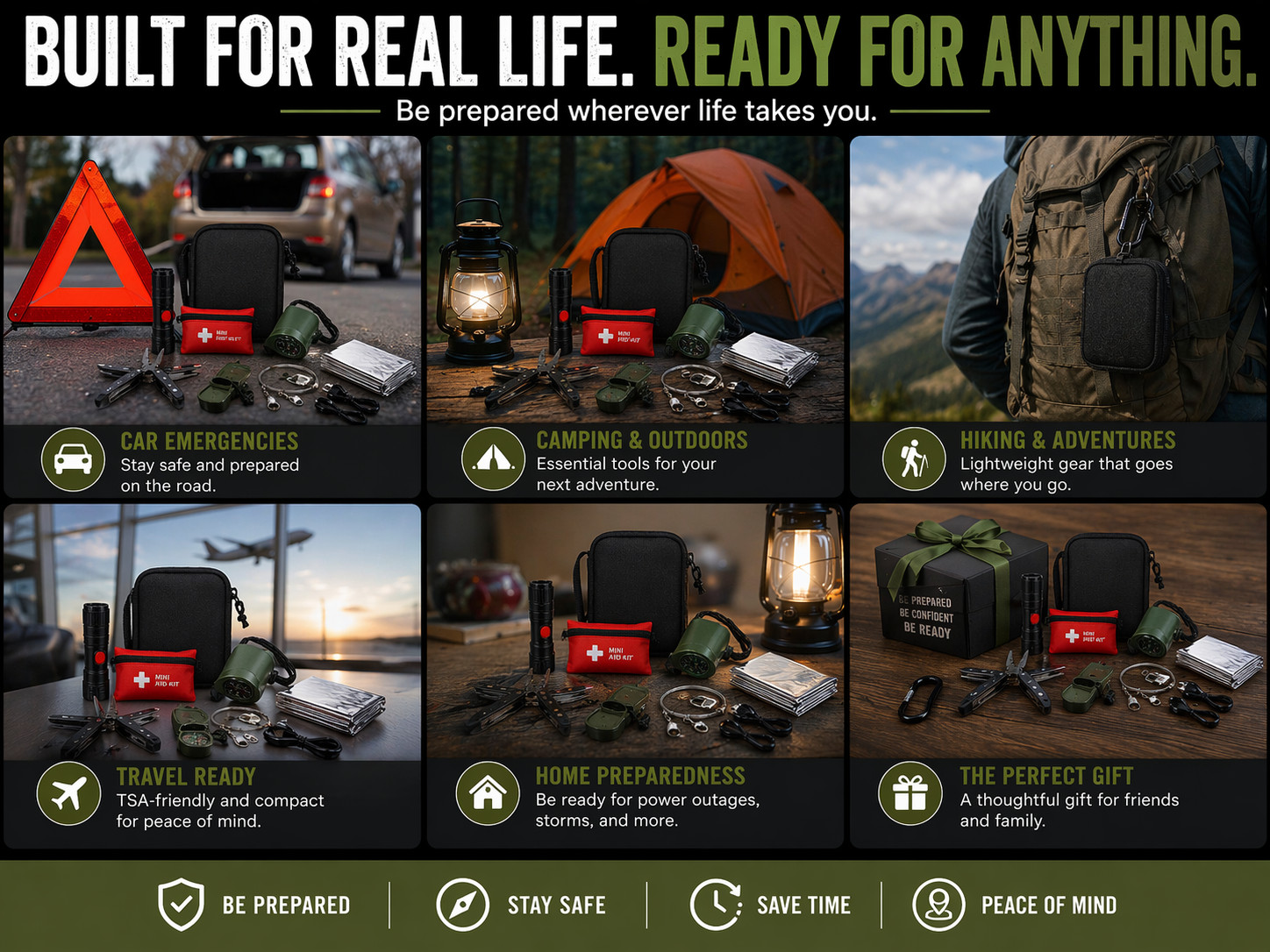 Emergency Survival Kit Bug Out Bag Camping Hiking Tactical Gear First Aid