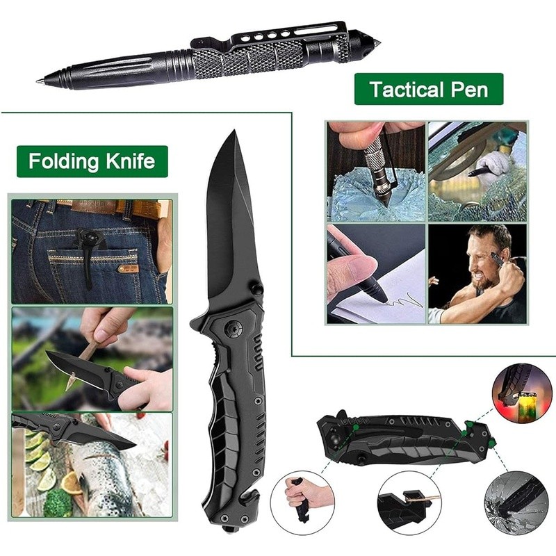 Tactical Survival Gear Kit 35-Piece Tools Portable Emergency Outdoor Adventure