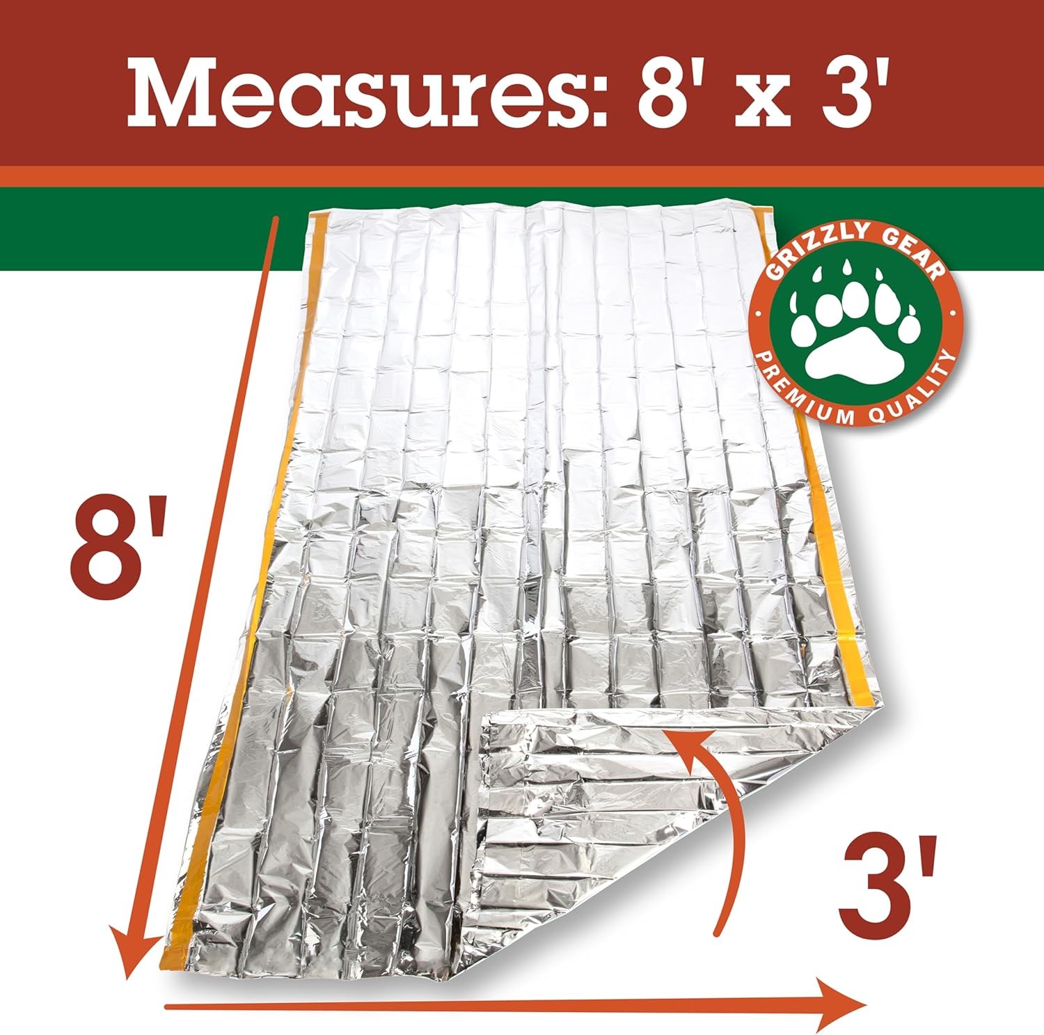Emergency Thermal Tent -Reflective Mylar Survival Shelter-XL Size Waterproof Lig