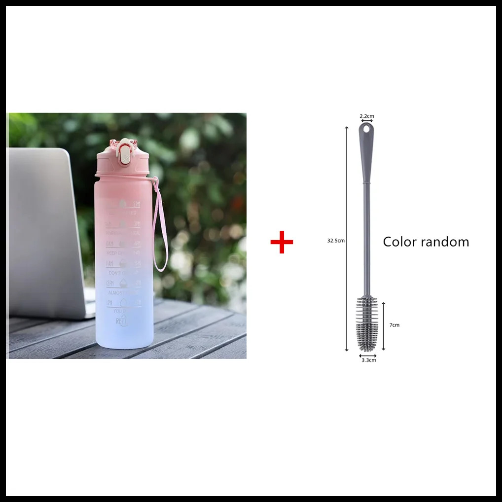 900ML Sports Water Bottle with Time Marker Leak-Proof Cup Motivational Portable