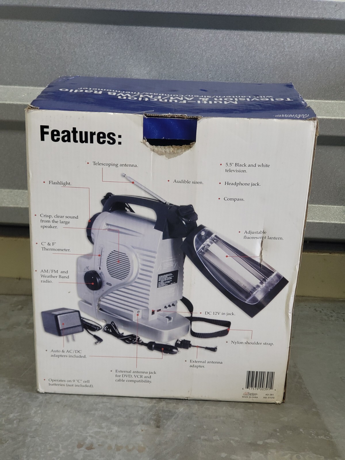Advantage Industries MultiFunction Portable AM/FM/WB Radio W/ Lantern Open Box