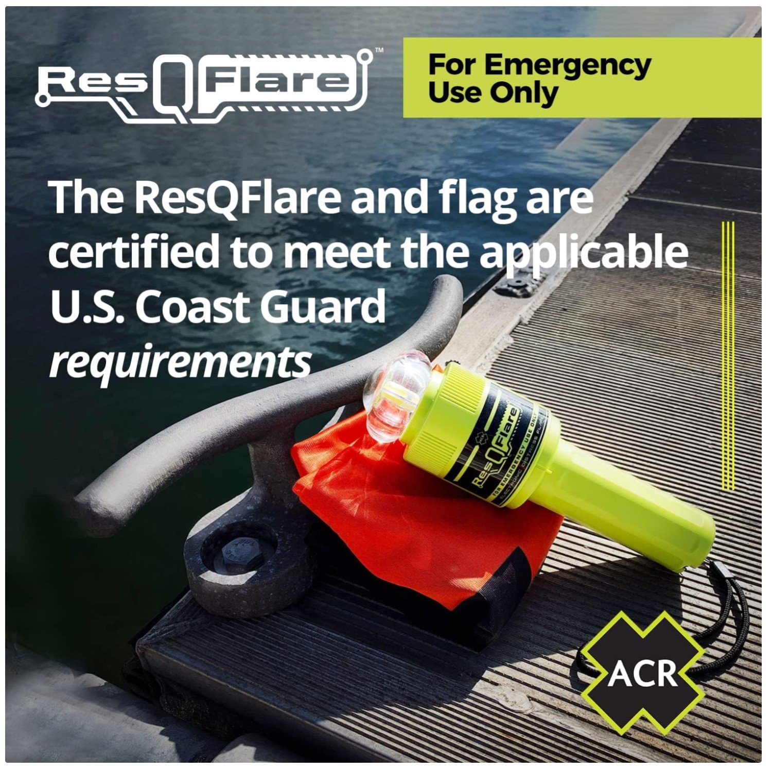 LED Electronic Distress Flare & Flag Set
