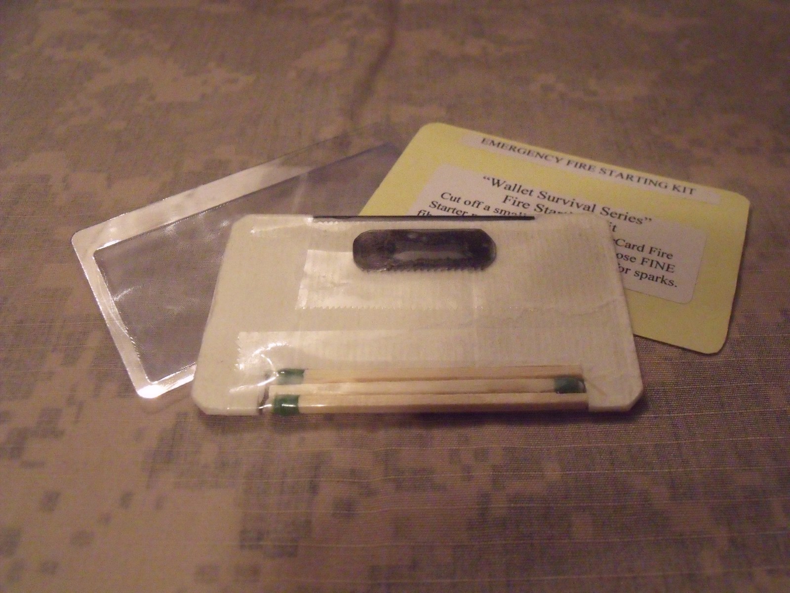 “Wallet Survival Series”: Emergency Fire Starting Kit – Tinder, Ferro, Striker